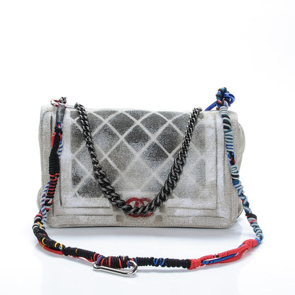 Chanel Canvas Tromp L’Oeil Graffiti Oh My Boy Flap Beige 5 of 9