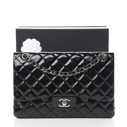 Chanel Patent Quilted Jumbo Double Flap Black 17 of 17
