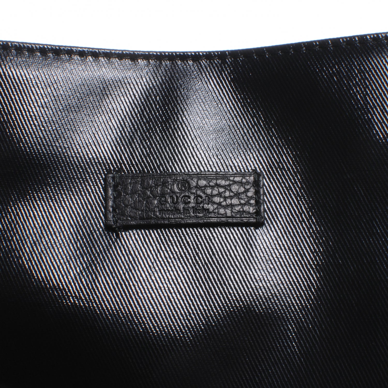 Gucci Leather Signature Shoulder Bag Black 4 of 8