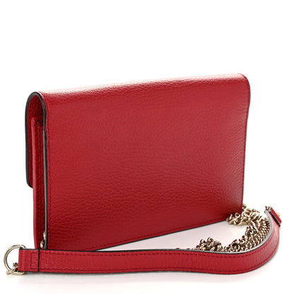 Gucci Dollar Calfskin Interlocking G Chain Wallet Red 3 of 9