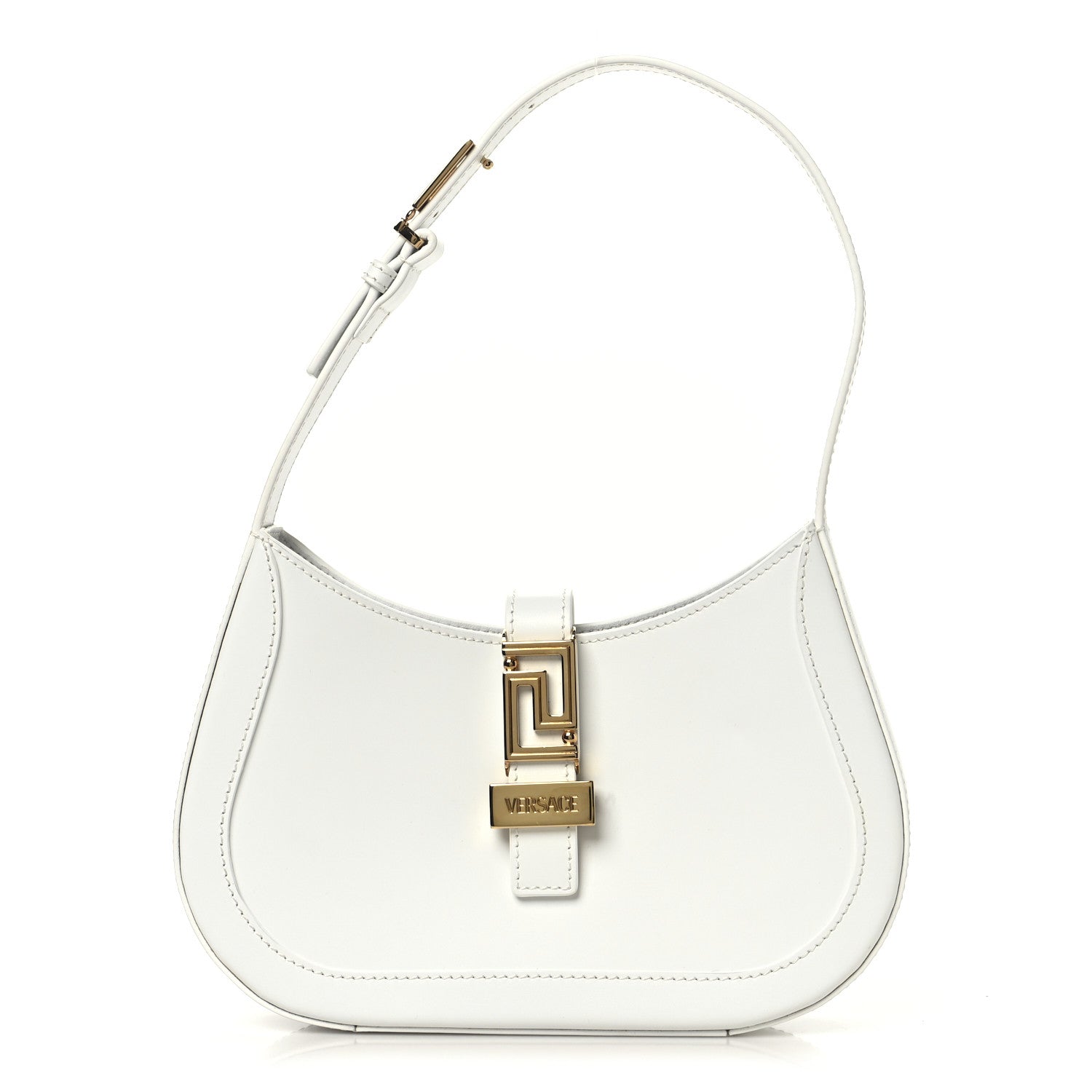 Versace Calfskin Small Greca Goddess Hobo White 1 of 10