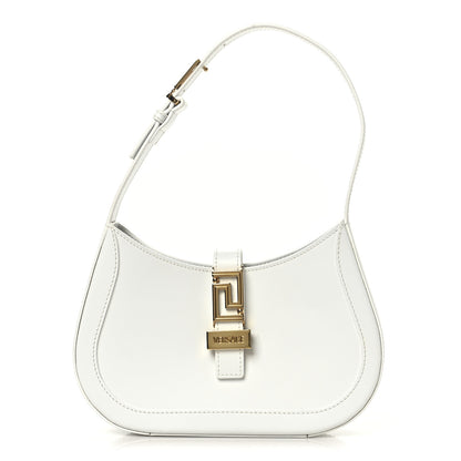Versace Calfskin Small Greca Goddess Hobo White 1 of 10