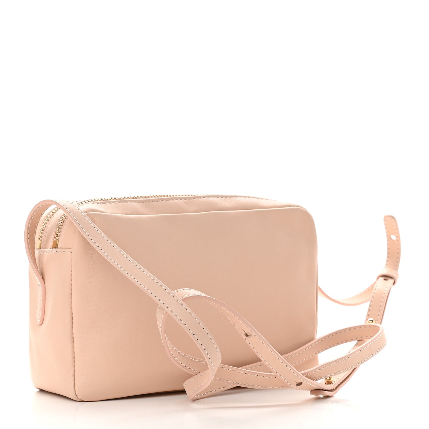 Calfskin Double Zip Crossbody Rosa