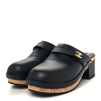 Chanel Calfskin CC Turn Lock Clogs 40 Black 3 of 9