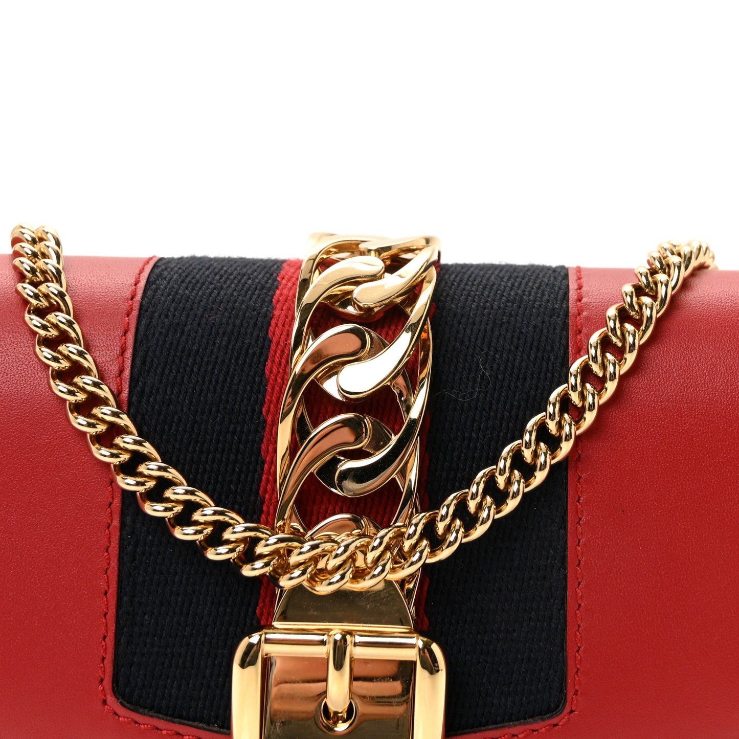 Calfskin Super Mini Sylvie Chain Shoulder Bag Hibiscus Red
