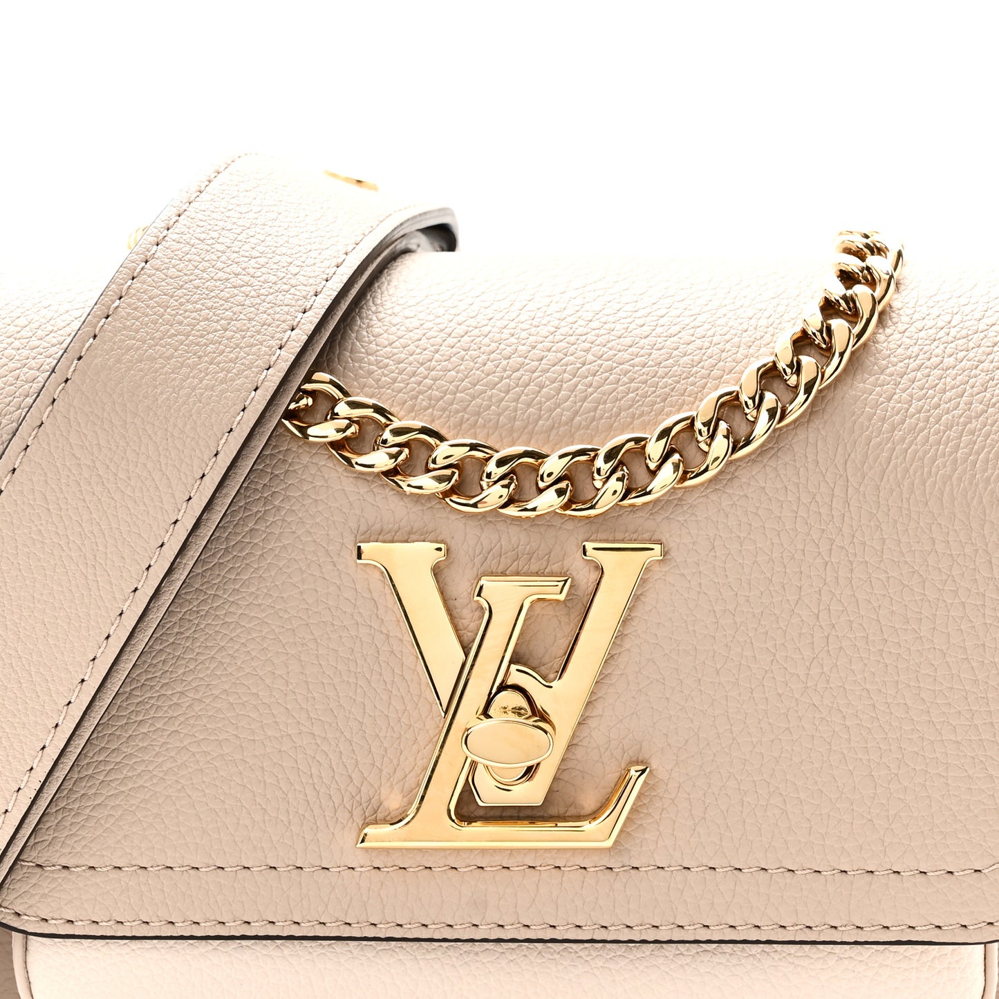 Grained Calfskin Lockme Tender Greige