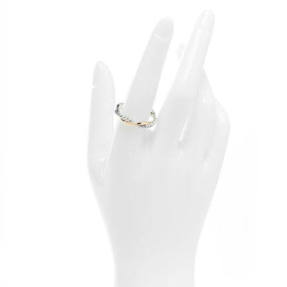 David Yurman Sterling Silver 14K Yellow Gold Petite Infinity Band Ring 56 7.5 2 of 4