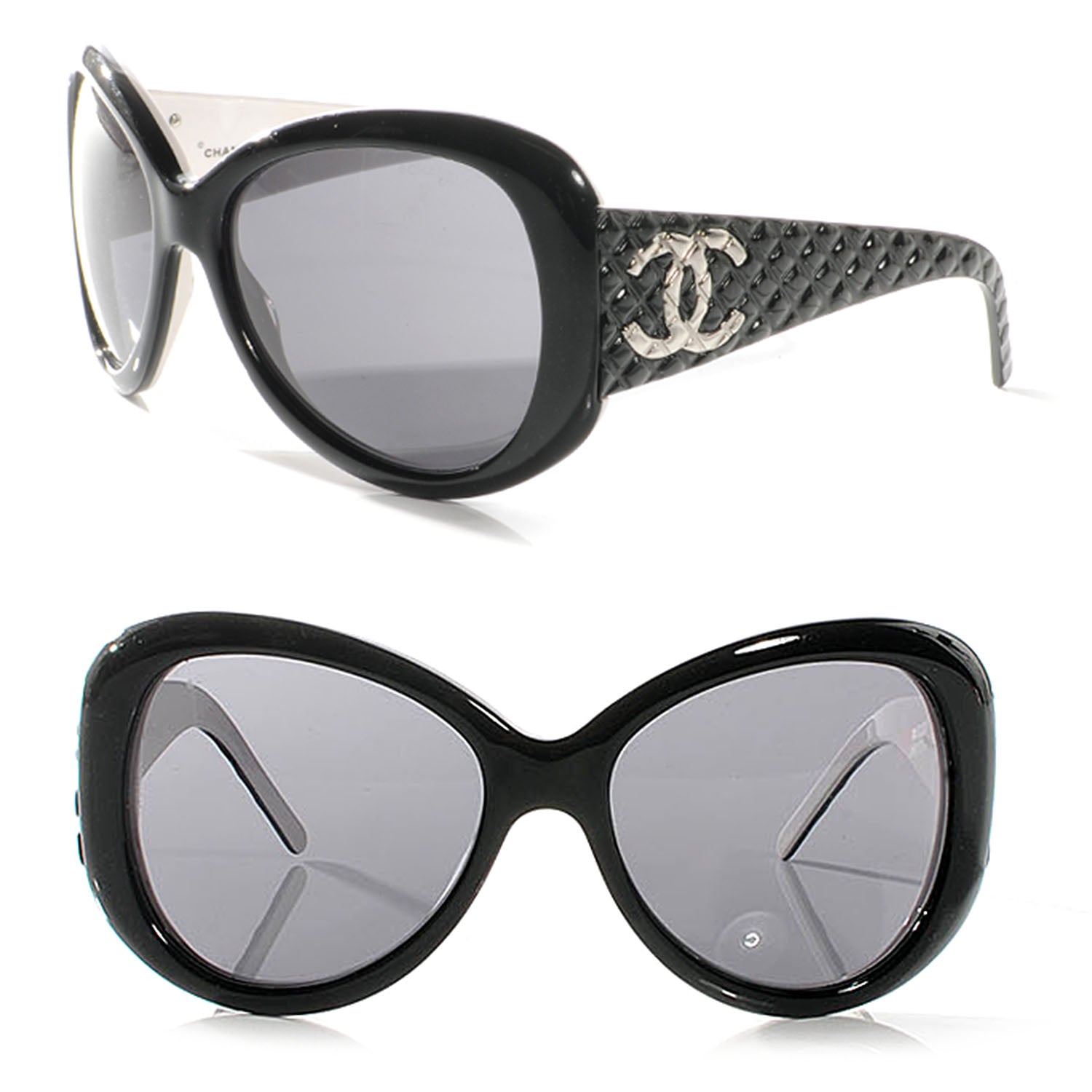 Chanel Quilted Sunglasses 34500 Black 1 of 5