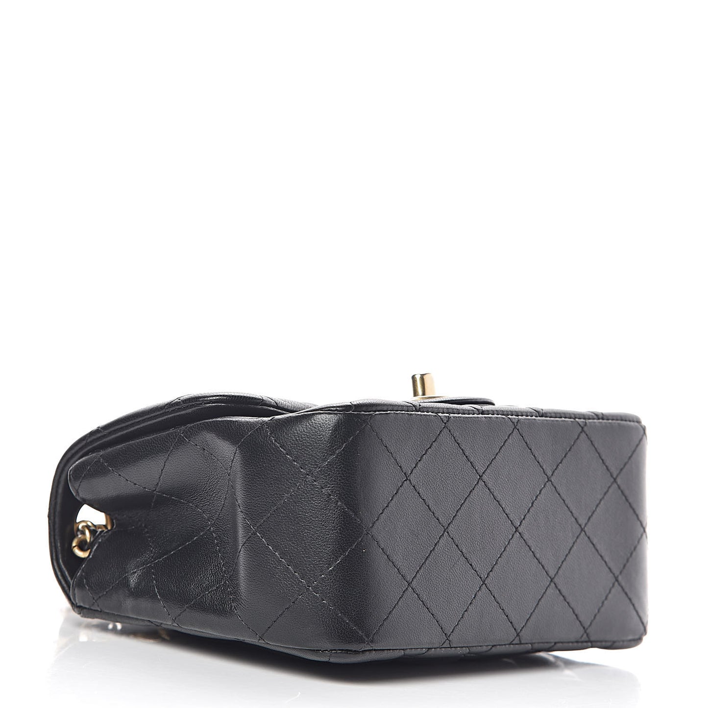 Lambskin Quilted Mini Square Flap Black