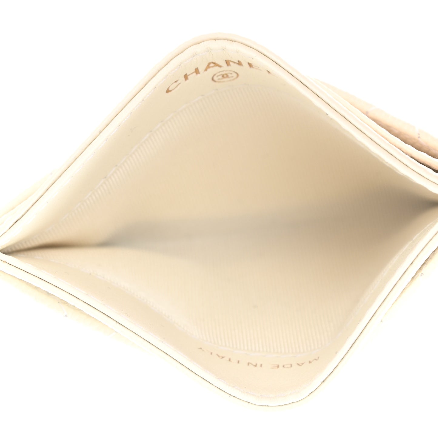 Caviar Quilted Card Holder White