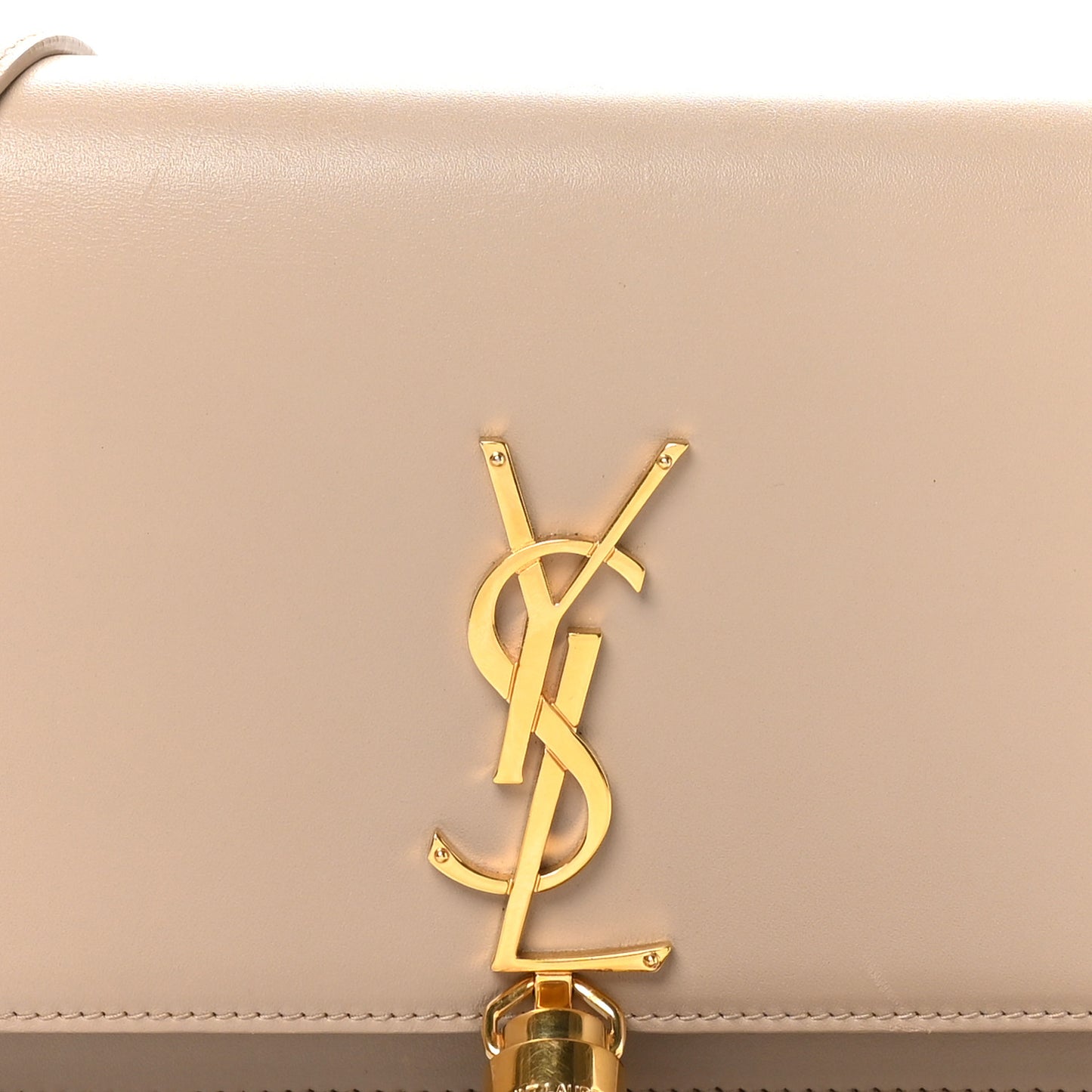 Smooth Calfskin Classic Monogram Kate Tassel Chain Wallet Nude Powder
