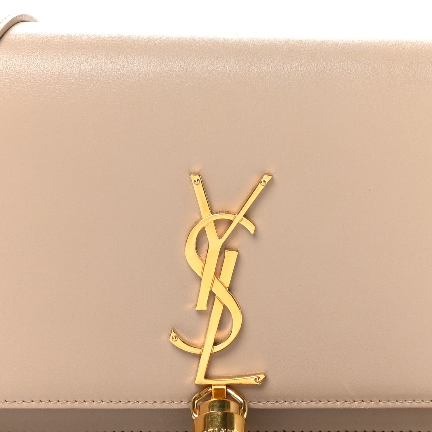 Saint Laurent Smooth Calfskin Classic Monogram Kate Tassel Chain Wallet Nude Powder 7 of 10