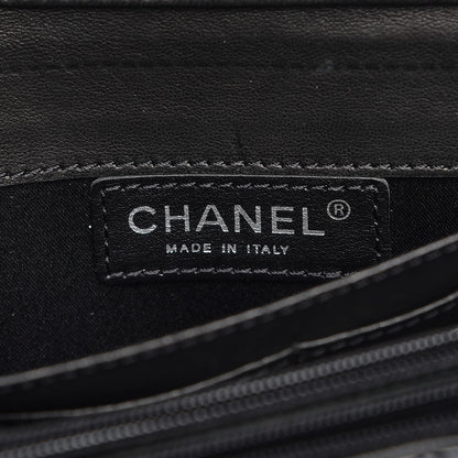 Chanel Patent Calfskin Quilted East West Flap Clutch Black 6 of 8