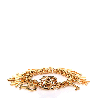Chanel Metal Logo Charm Bracelet Gold 3 of 4