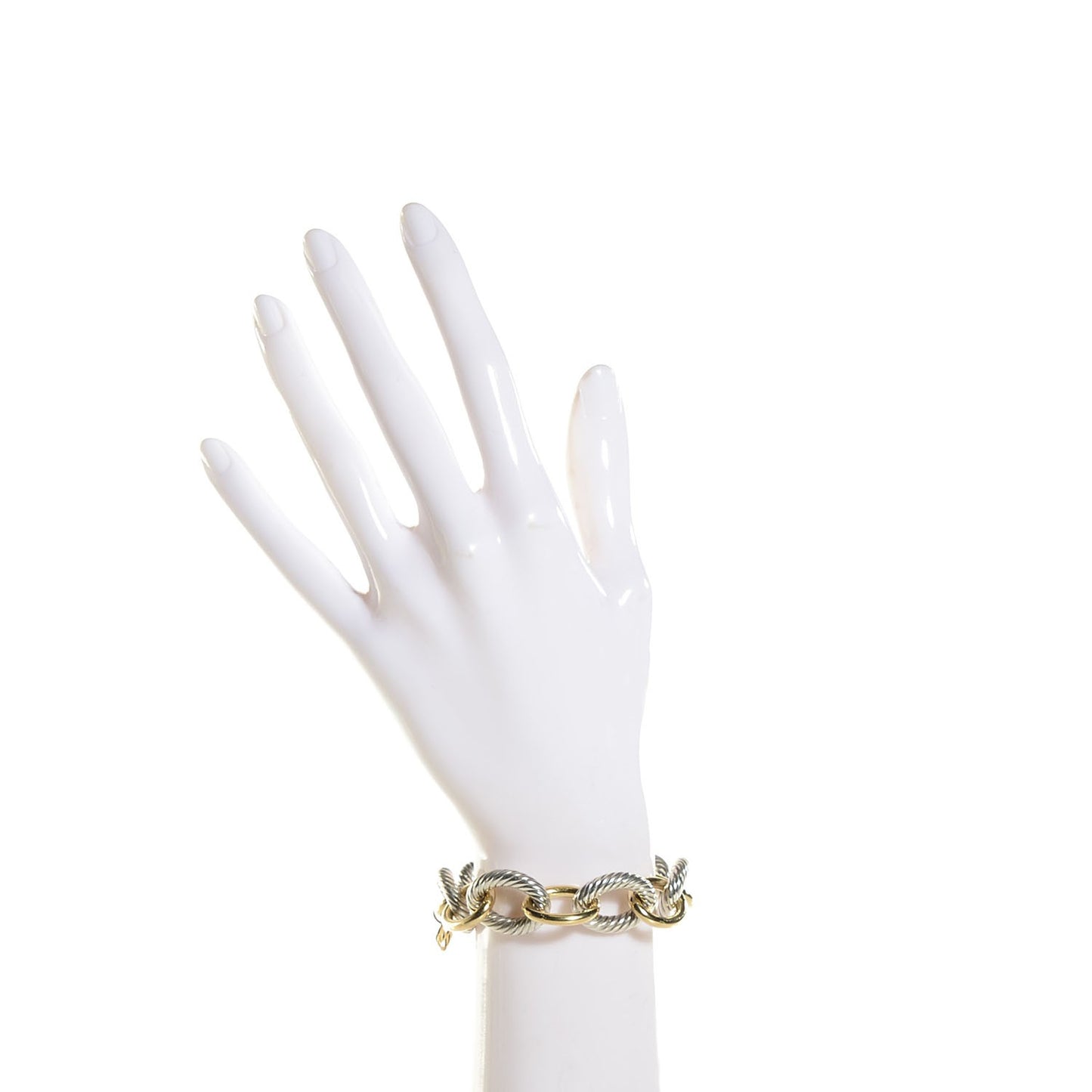 Sterling Silver 18K Yellow Gold 17mm Extra Large Oval Link Bracelet