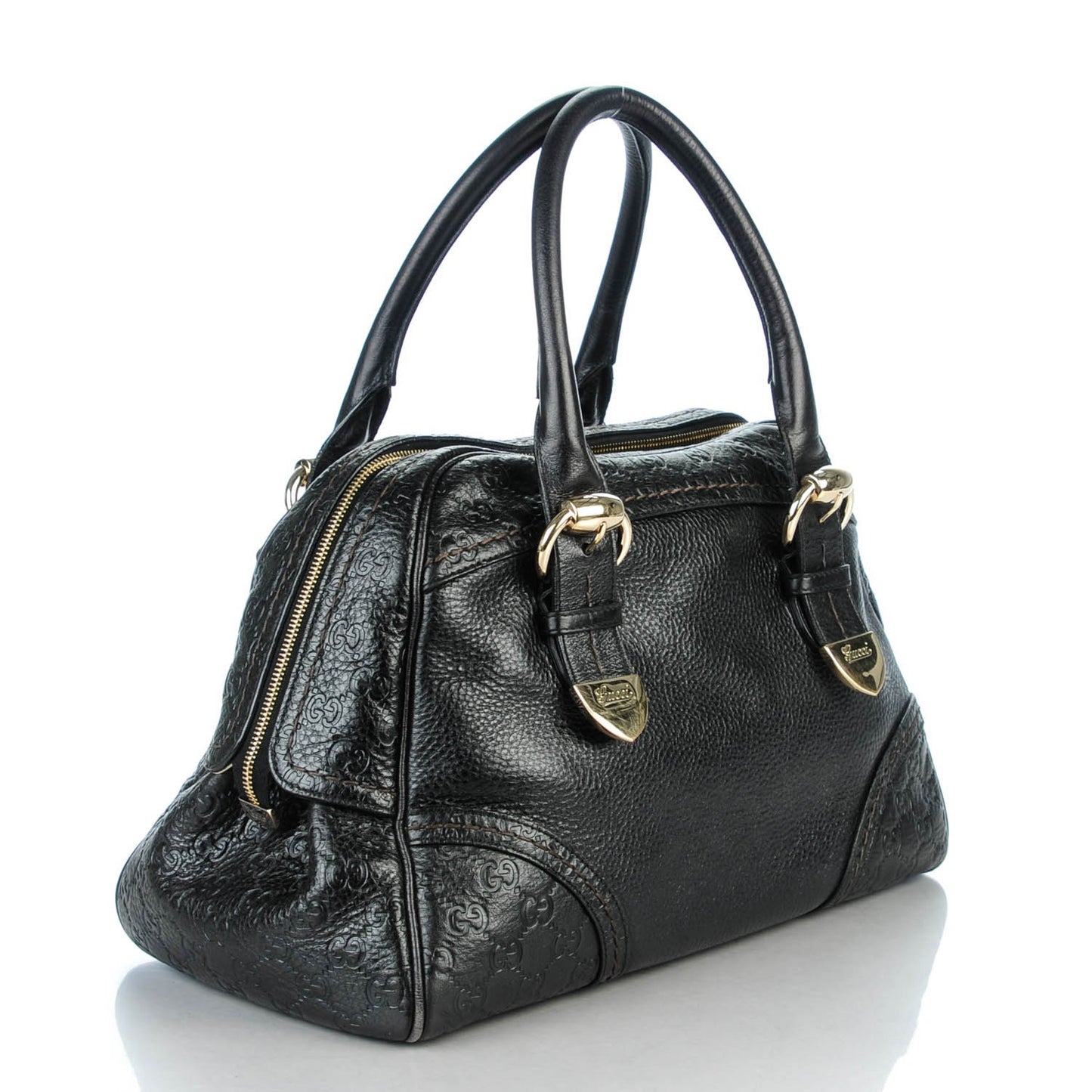 Guccissima Signoria Large Dome Bag Black