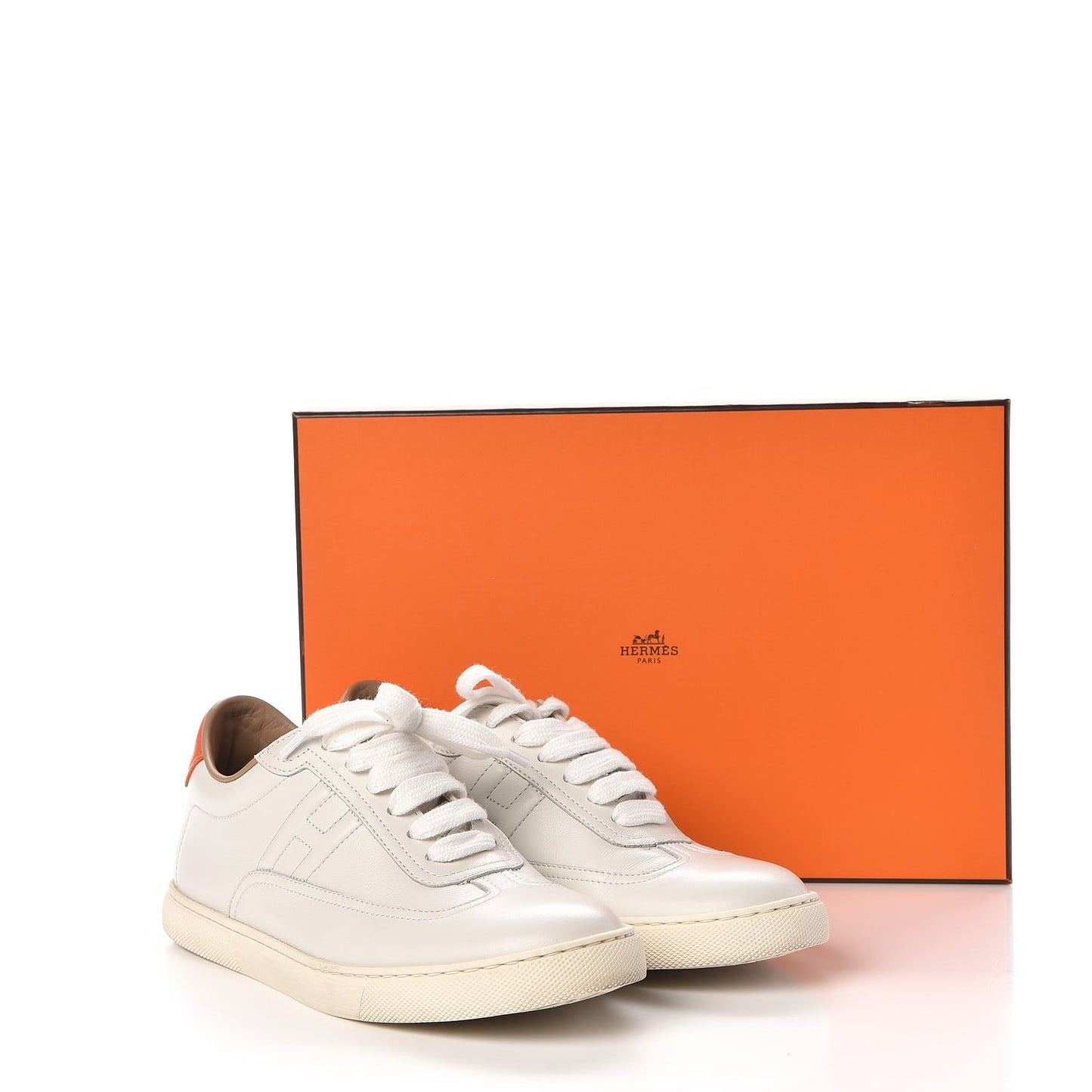Calfskin Quicker Sneakers 36.5 White Orange