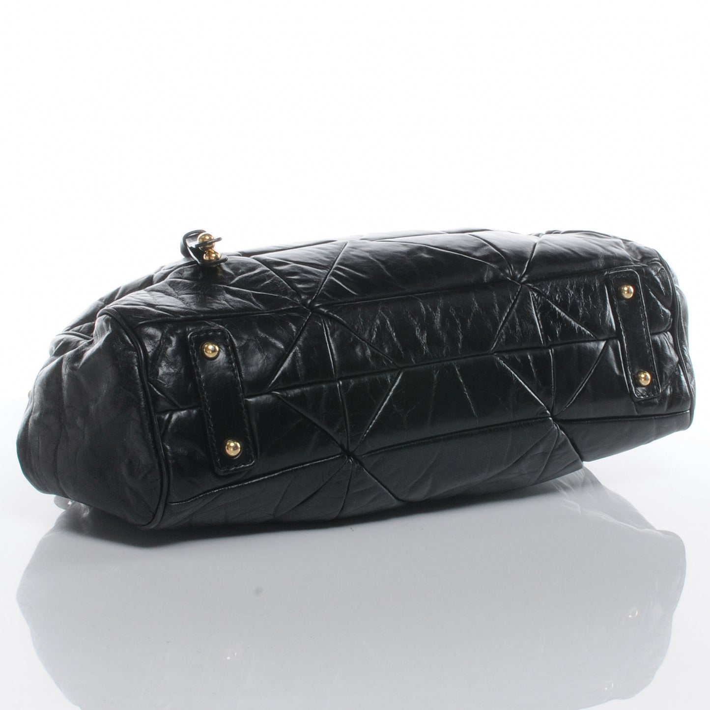 Leather Patchwork Stam Black
