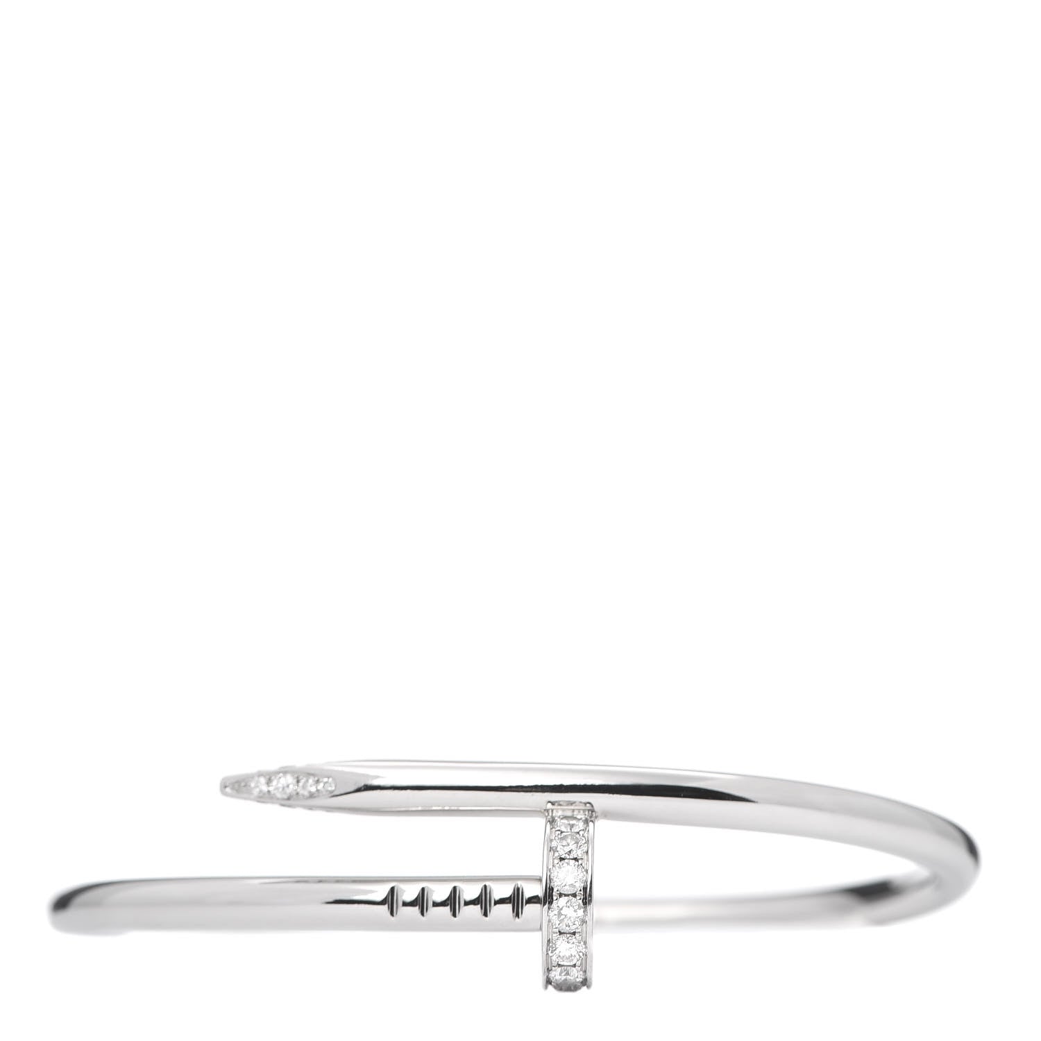 Cartier 18K White Gold Diamond Juste Un Clou Bracelet 16 1 of 6
