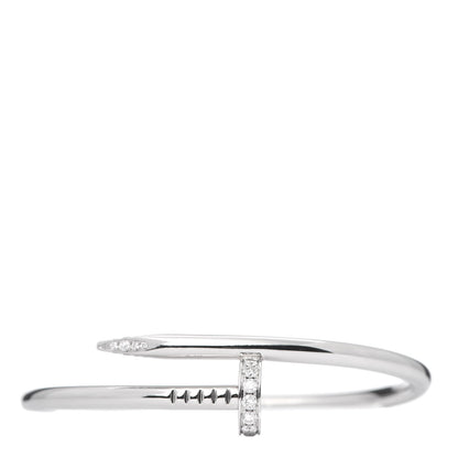 Cartier 18K White Gold Diamond Juste Un Clou Bracelet 16 1 of 6