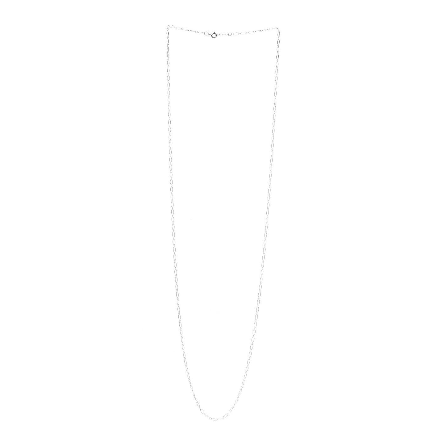 Sterling Silver Oval Link Chain Necklace 31.5"