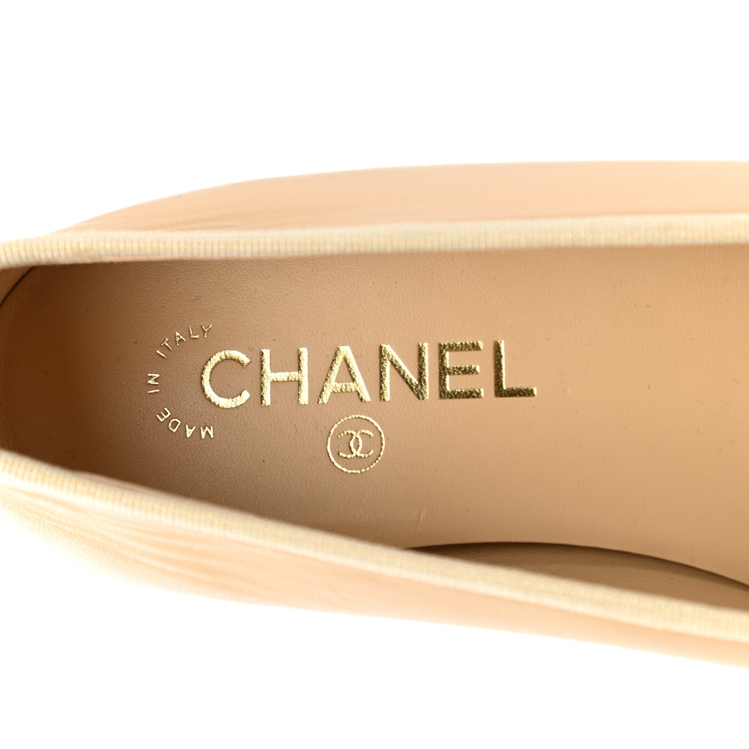 Chanel Lambskin Cap Toe Ballerina Flats 40.5 Beige Black 8 of 9