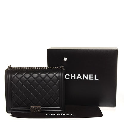 Chanel Calfskin Quilted Large Boy Flap Black 5 of 9