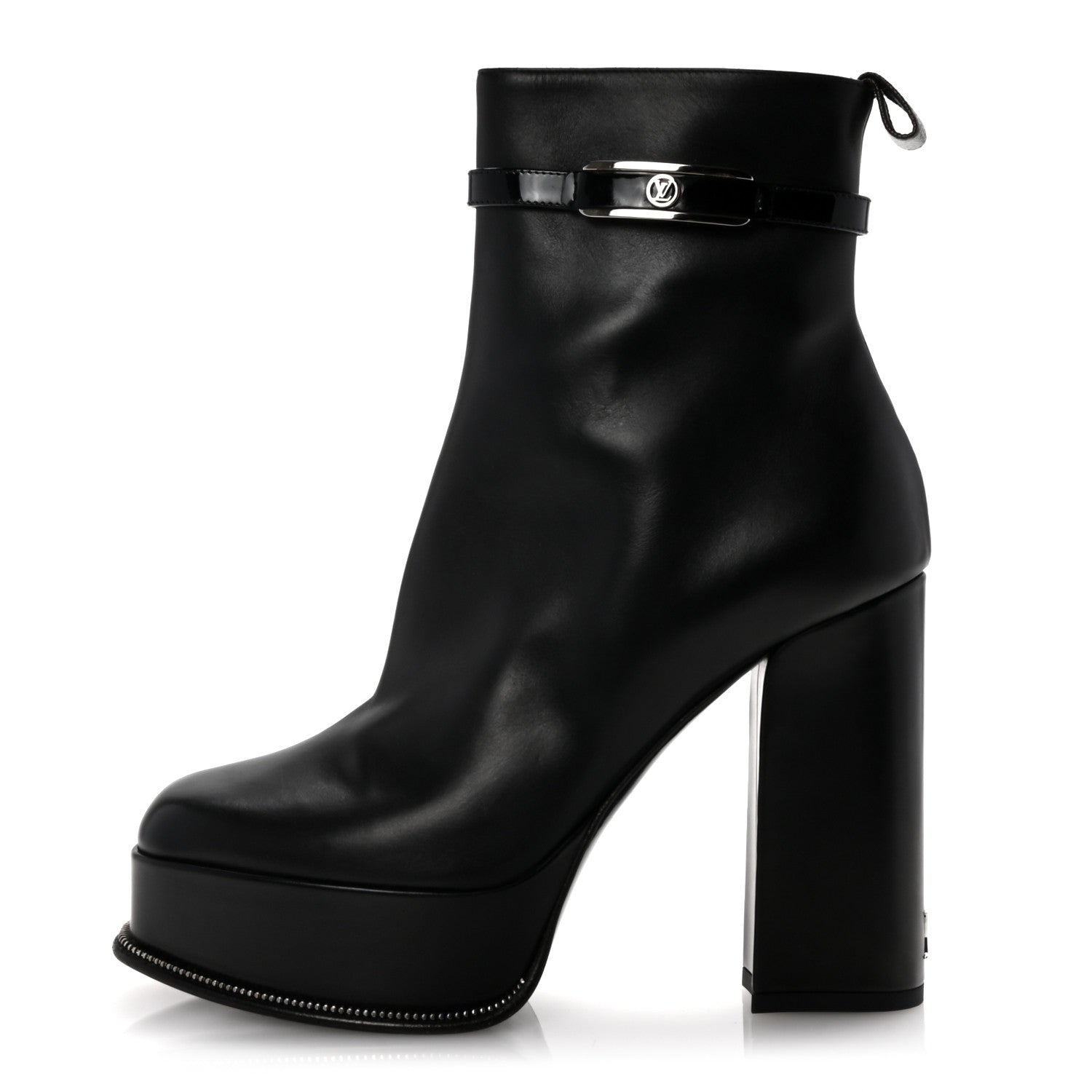 Louis Vuitton Calfskin Monogram Platform Ankle Boots 39 Black 1 of 11