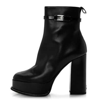 Louis Vuitton Calfskin Monogram Platform Ankle Boots 39 Black 1 of 11