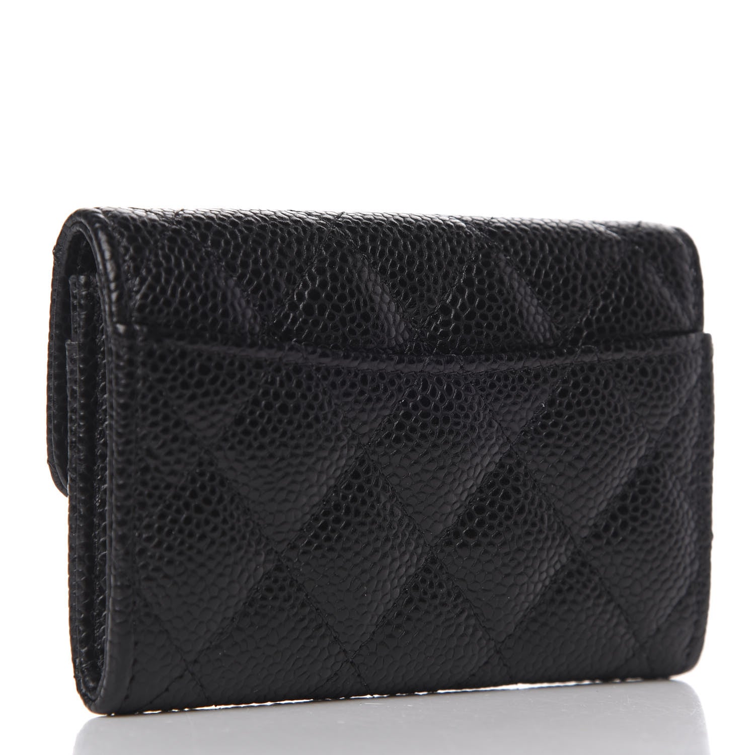 Chanel Caviar Quilted Flap Card Holder Wallet Black 3 of 8
