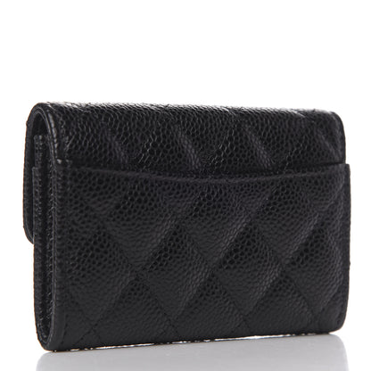 Chanel Caviar Quilted Flap Card Holder Wallet Black 3 of 8