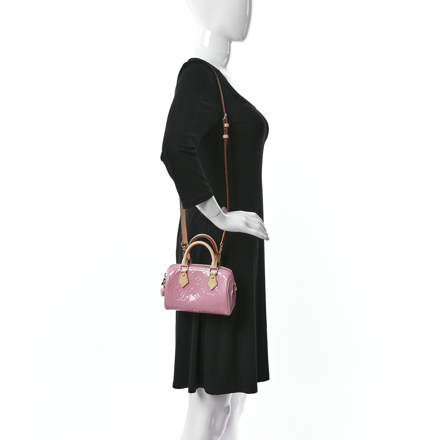 Louis Vuitton Vernis Monogram Nano Speedy Mochi Pink 2 of 8