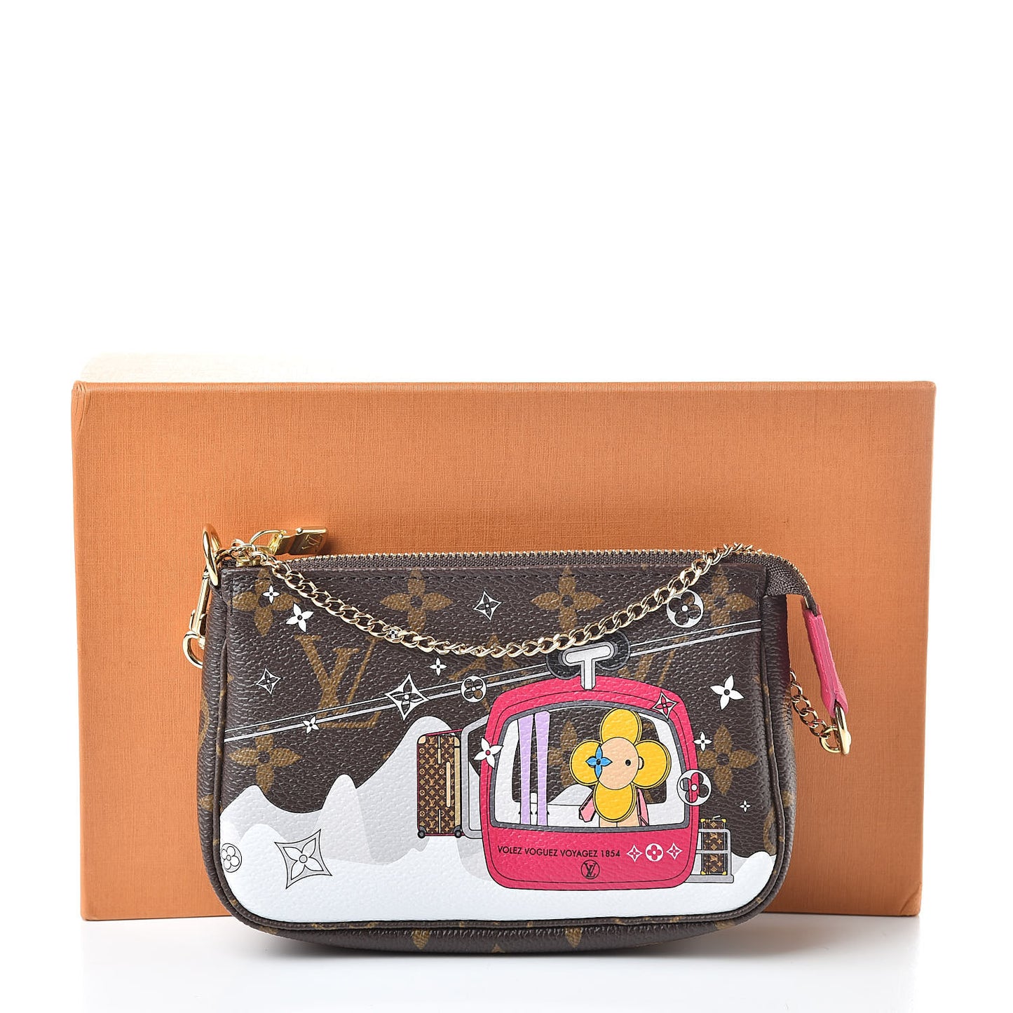 Monogram 2019 Christmas Animation Mini Courchevel Pochette Accessories Fuchsia