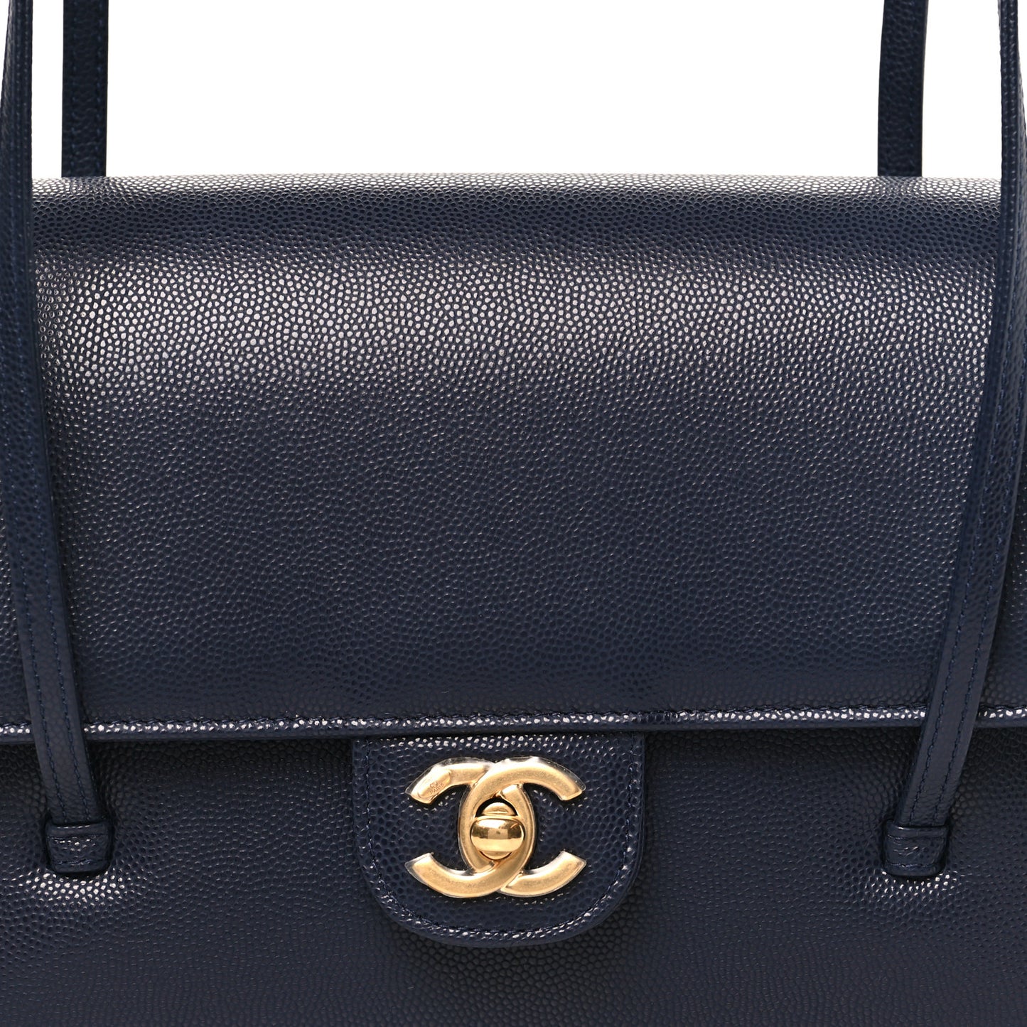 Shiny Caviar Preppy Coco Small Flap Navy