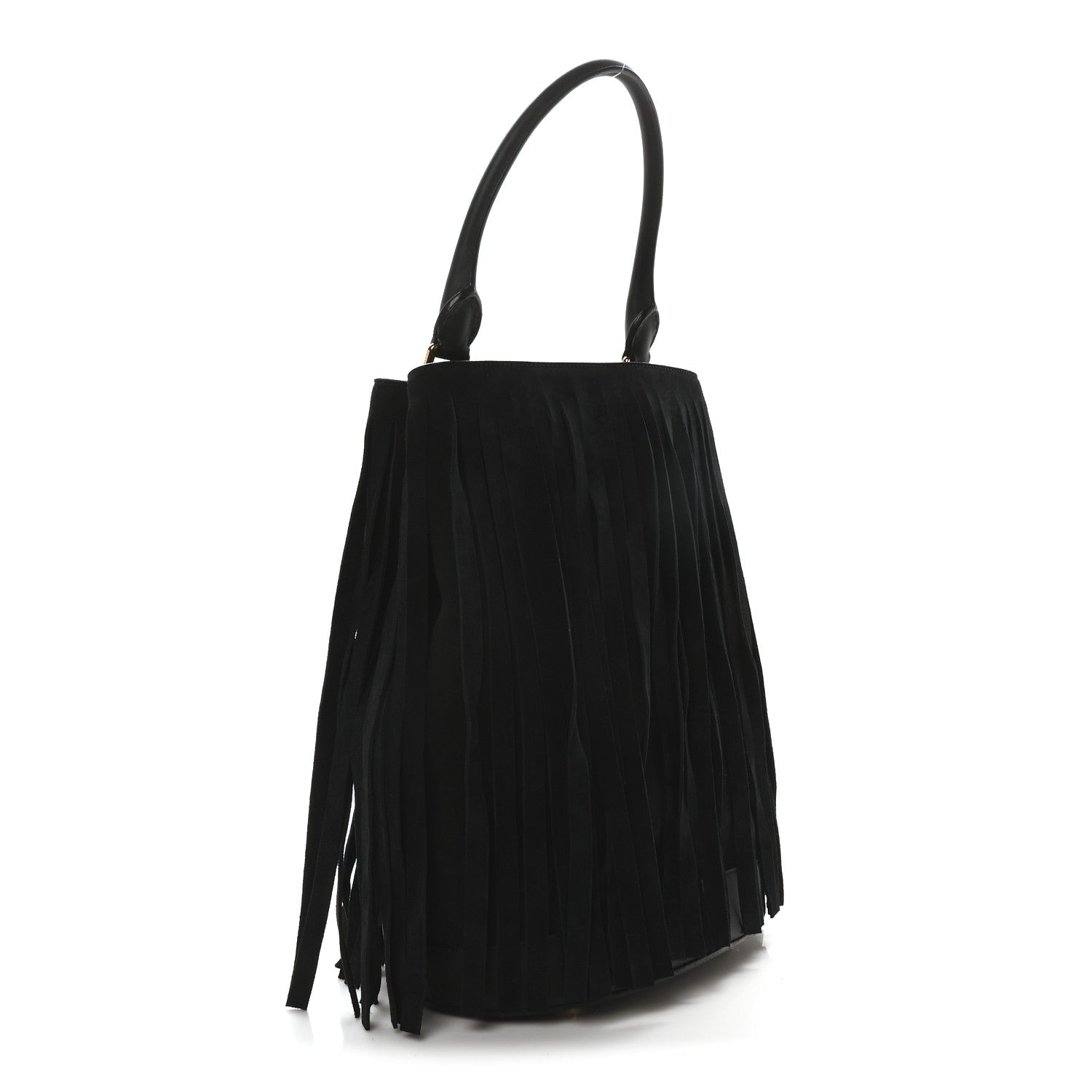 Burberry Prorsum Suede Fringe Bucket Bag Black 4 of 11