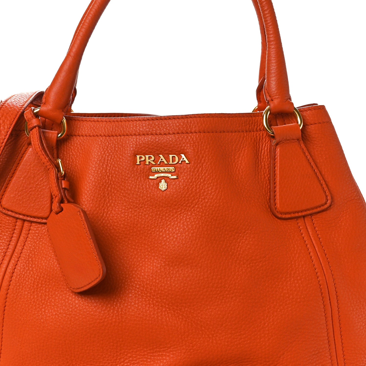 Prada Vitello Daino Shopping Tote Papaya 8 of 12