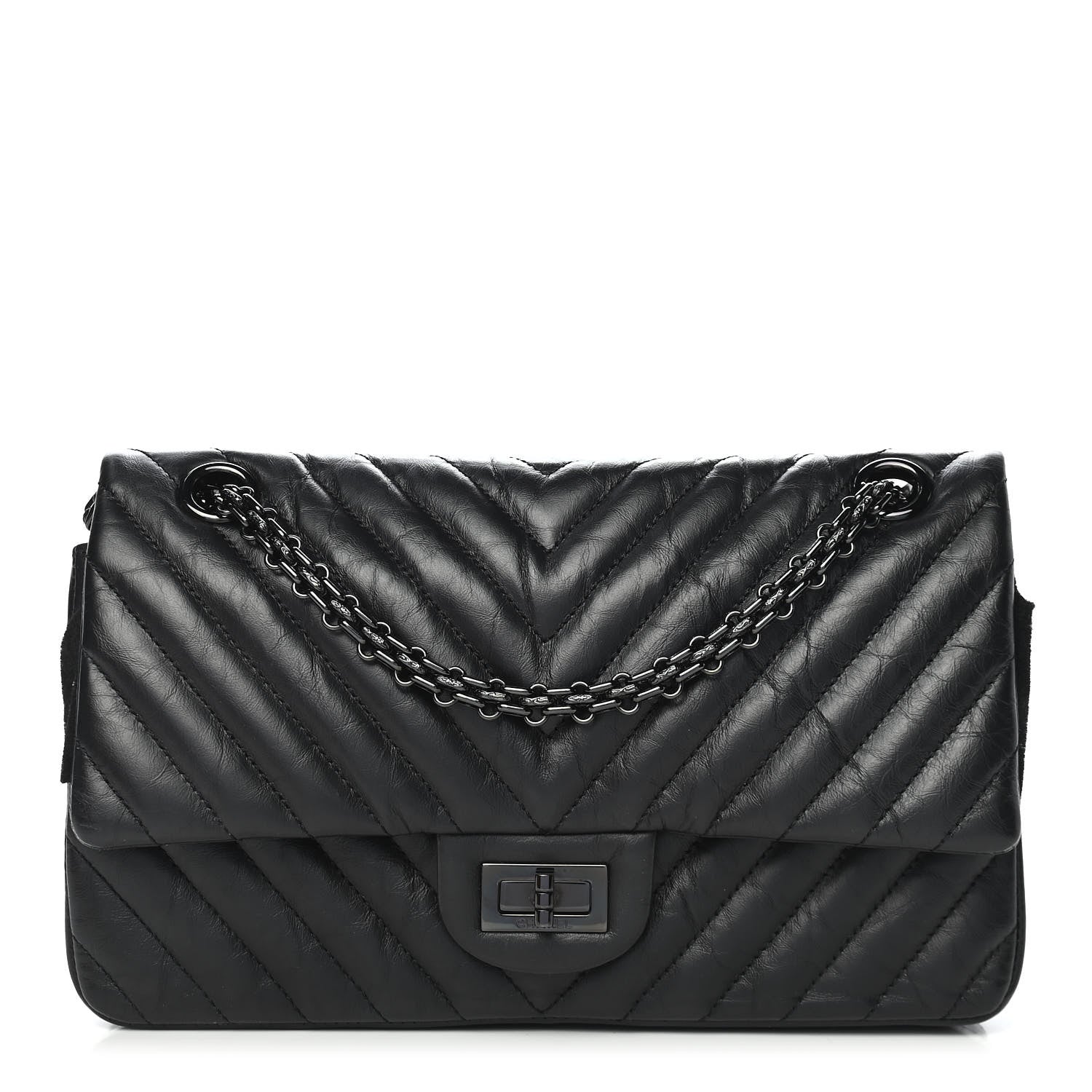 Chanel Aged Calfskin Quilted 2.55 Reissue 225 Flap So Black 1 of 9