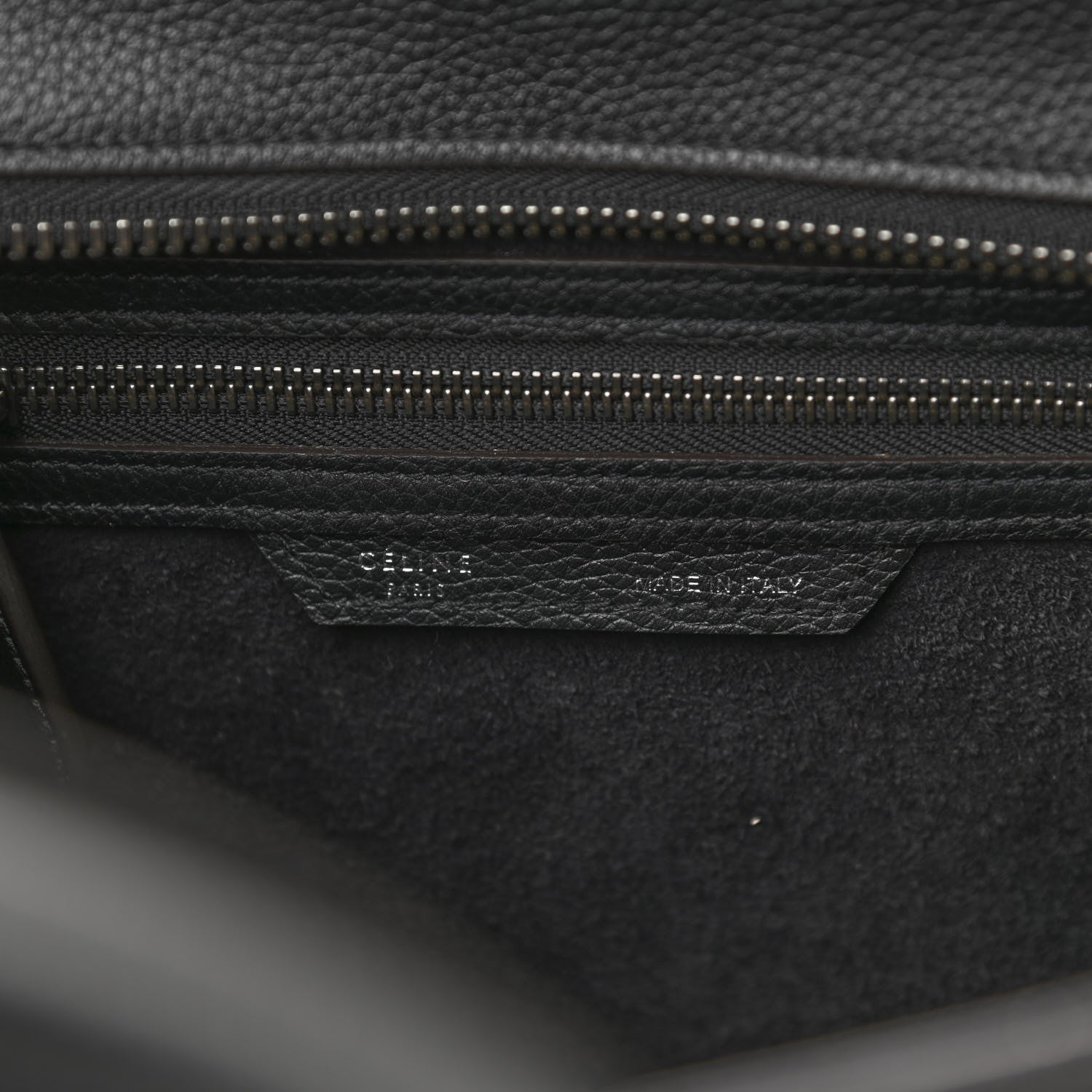 Celine Drummed Calfskin Micro Luggage Black 6 of 10