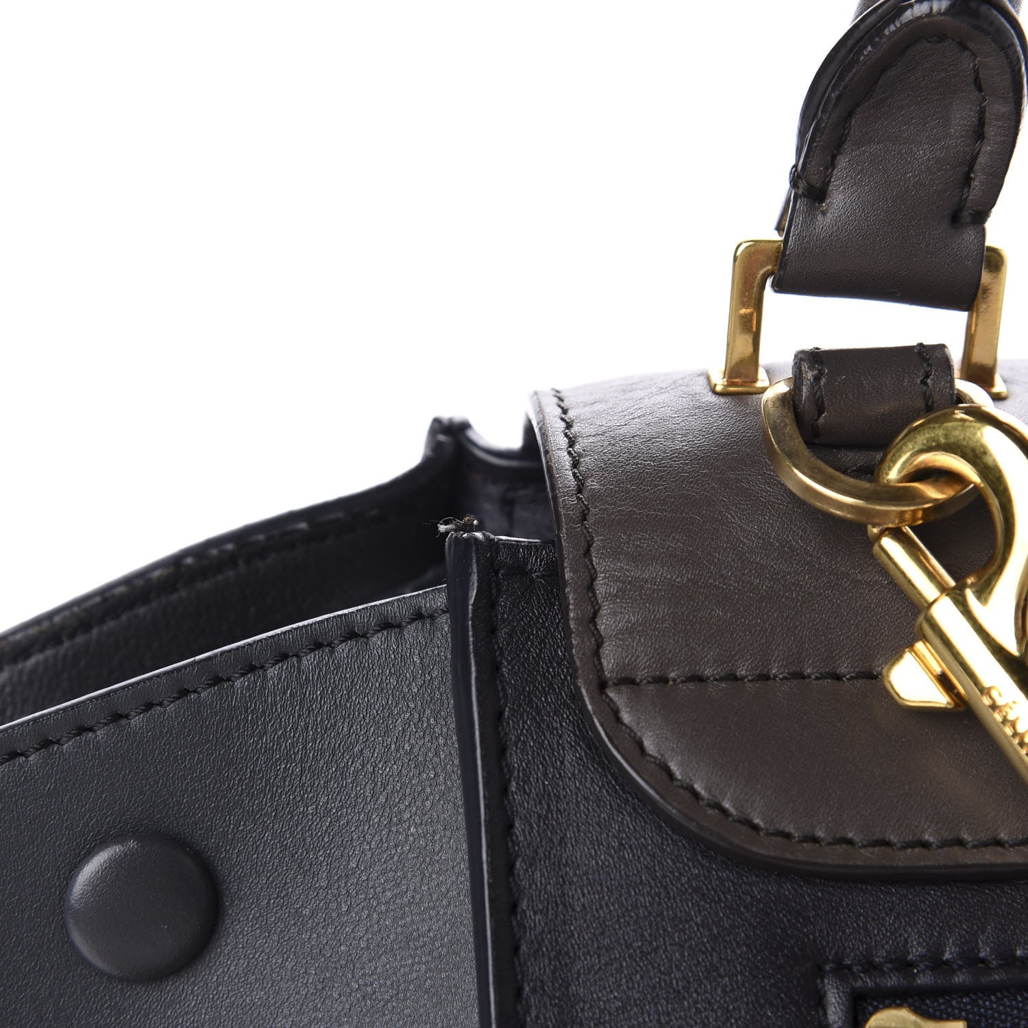 Celine Smooth Calfskin Medium Tri-Color Trapeze Anthracite 9 of 11