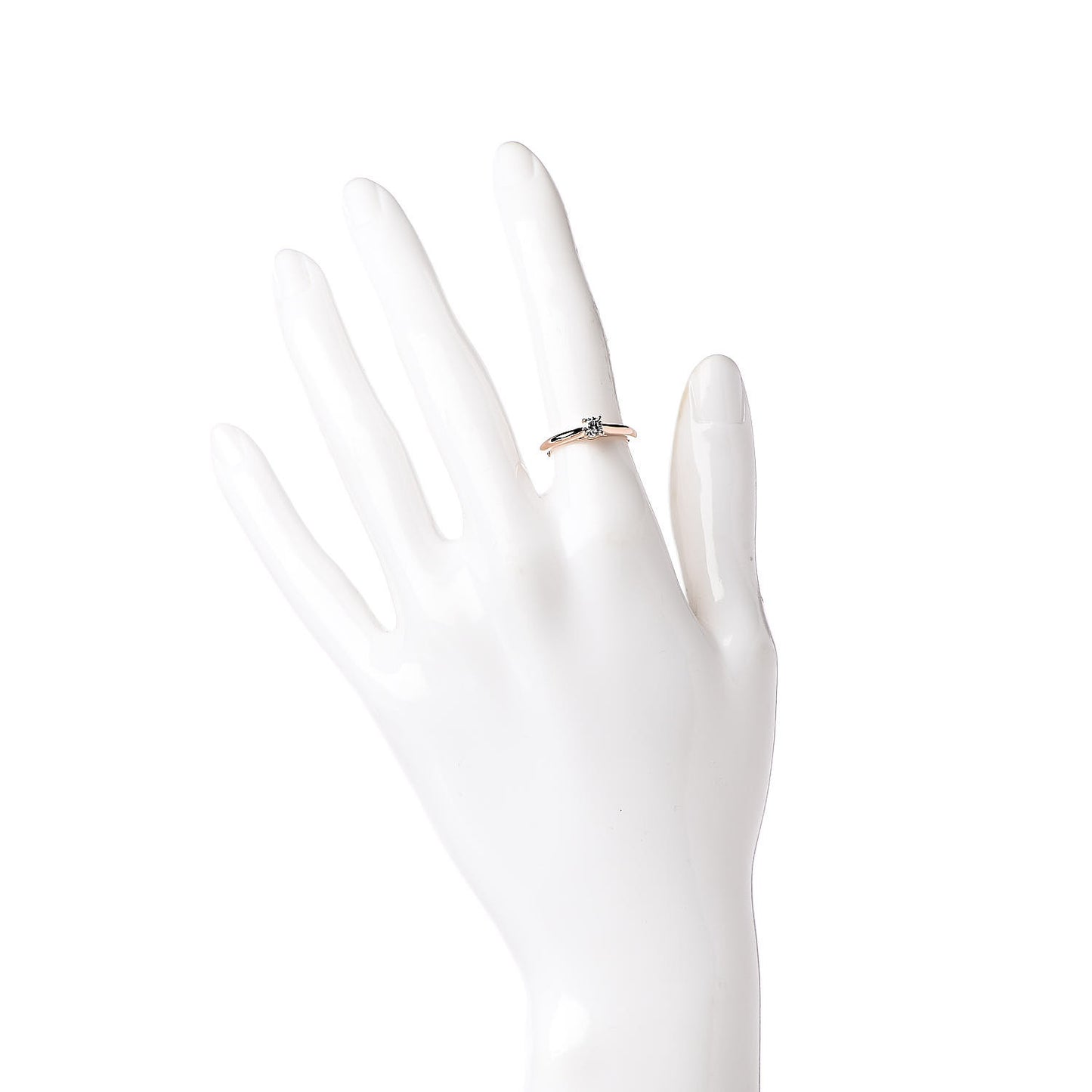 18K Pink Gold Diamond .19ct Solitaire Engagement Ring 49 4.75