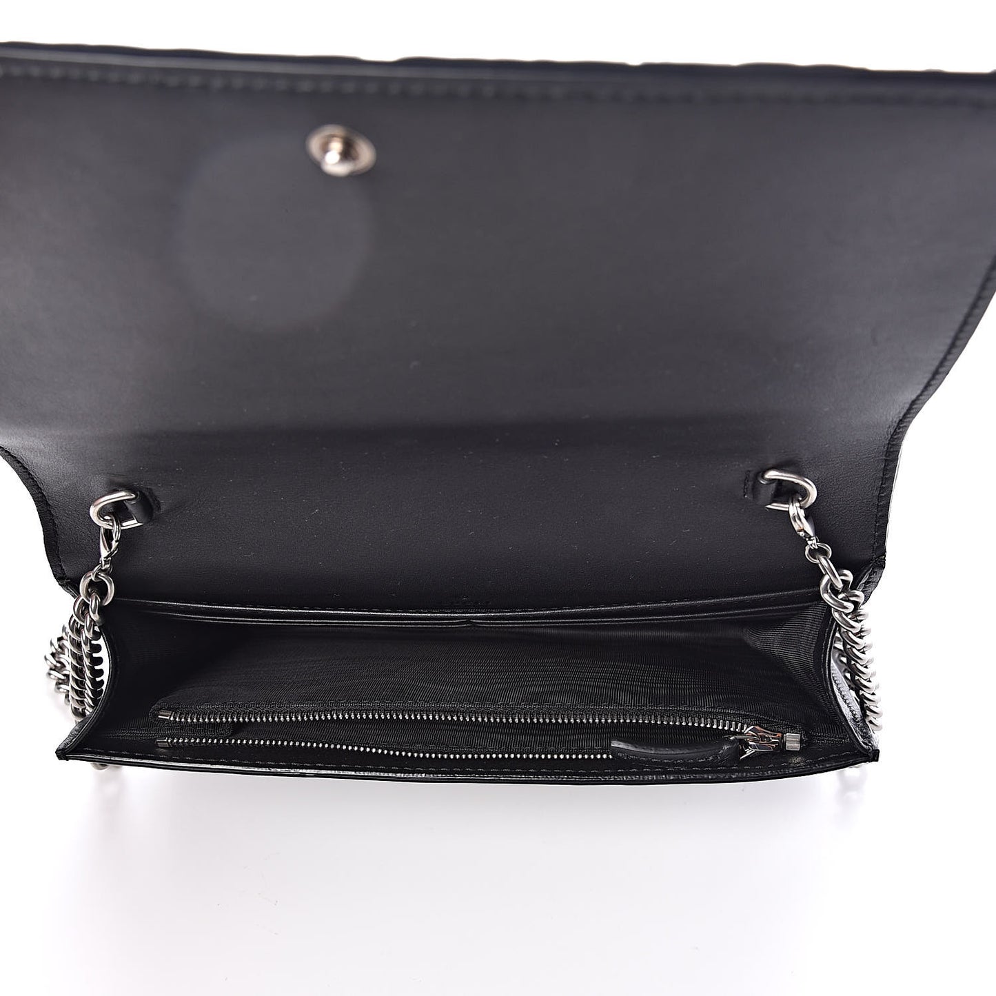 GG Supreme Monogram Arabesque Chain Wallet Black