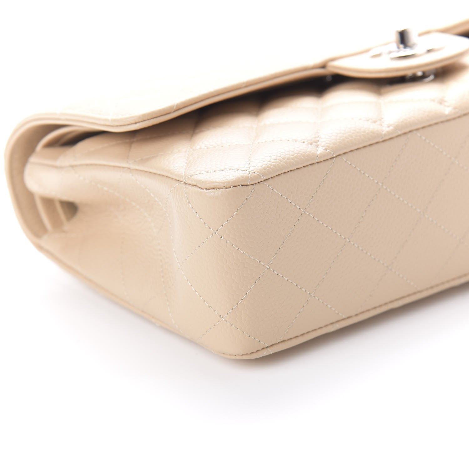 Chanel Caviar Quilted Medium Double Flap Beige Clair 6 of 10