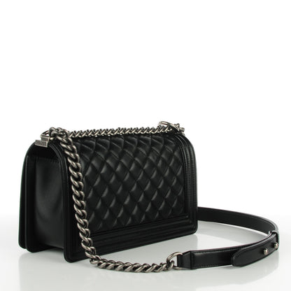 Chanel Lambskin Quilted Medium Boy Flap Black 3 of 7
