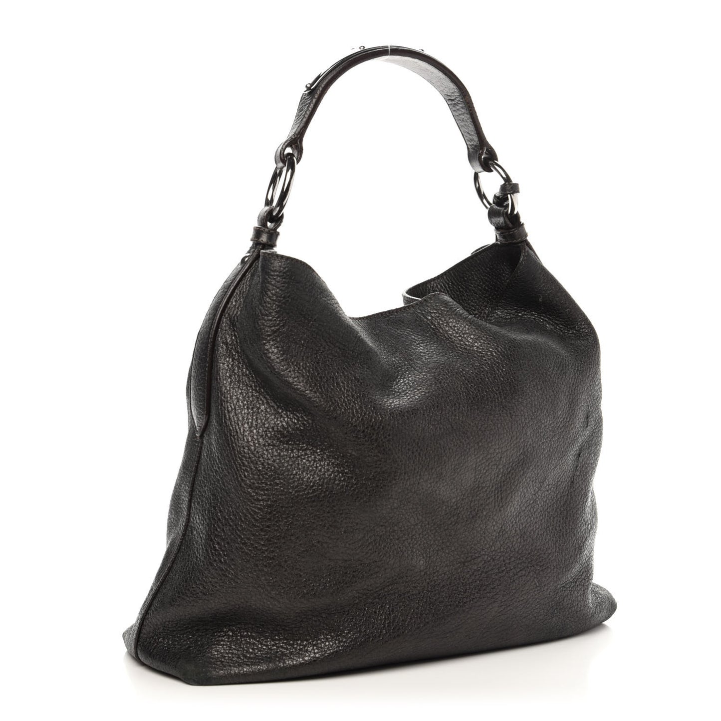 Metallic Vitello Daino Hobo Dark Grey