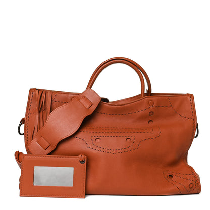 Balenciaga Veau Soyeux Perforated Blackout Hardware City Marron Caramel 1 of 18
