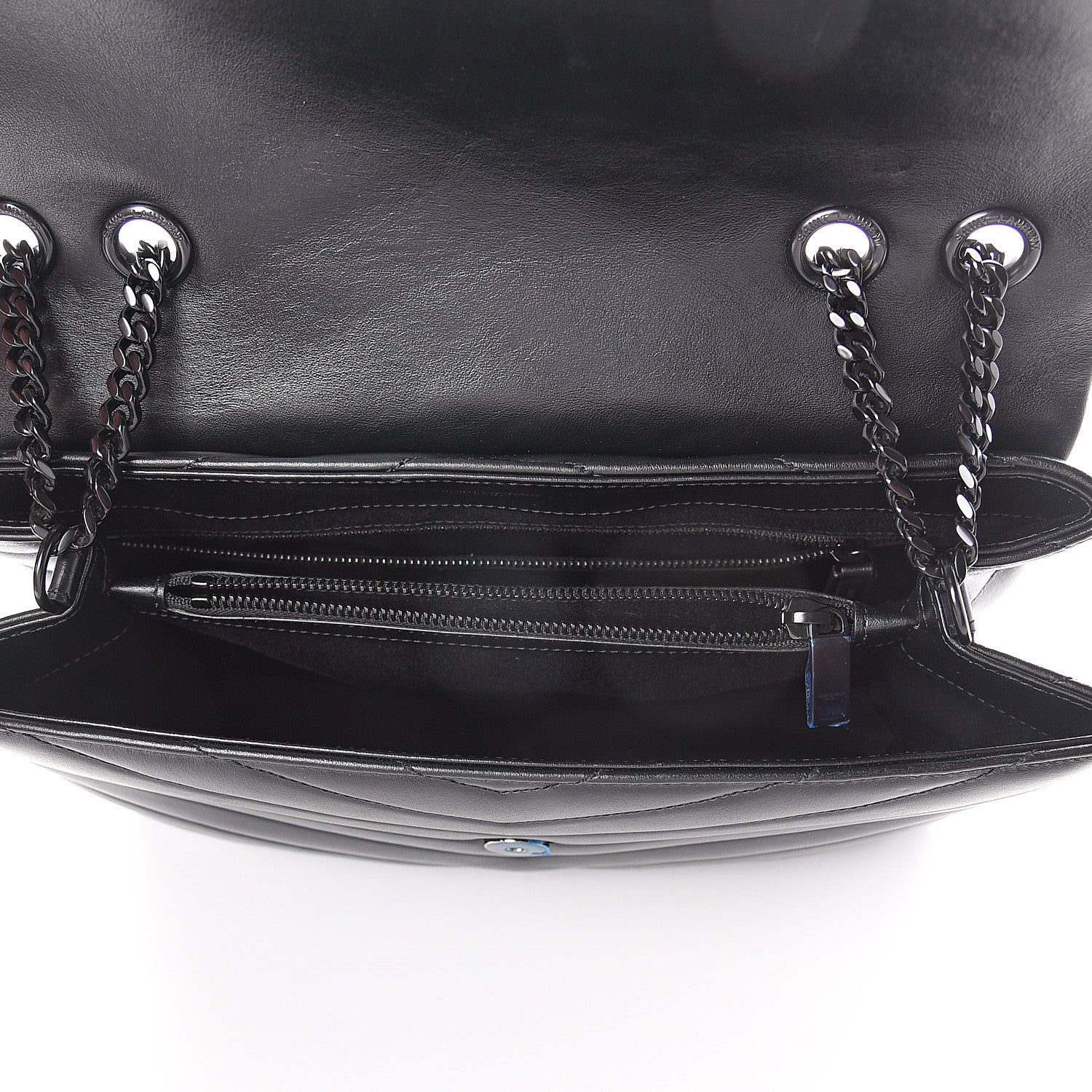 Saint Laurent Calfskin Y Quilted Monogram Medium Loulou Chain Satchel Black 4 of 8