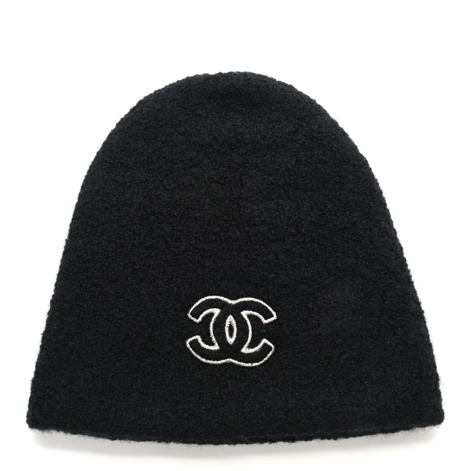 Chanel Cashmere CC Beanie Hat Black Gold 1 of 4