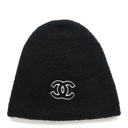Chanel Cashmere CC Beanie Hat Black Gold 1 of 4
