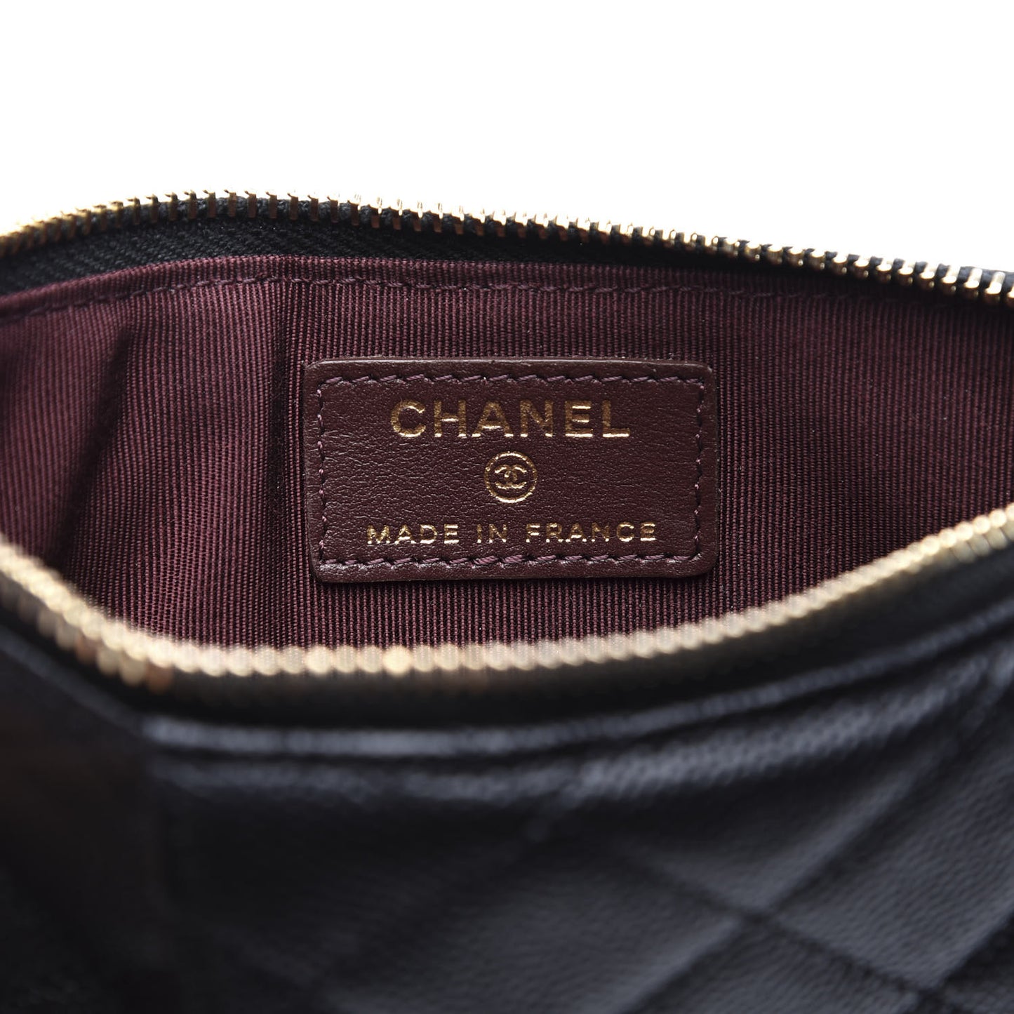 Caviar Quilted Classic Flat Wallet Pouch Black
