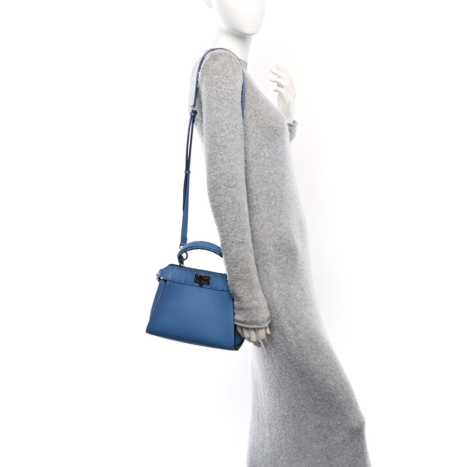 Fendi Cuoio Romano Selleria Macro Stitchings Mini Peekaboo Iconic